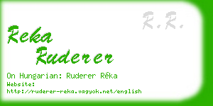 reka ruderer business card